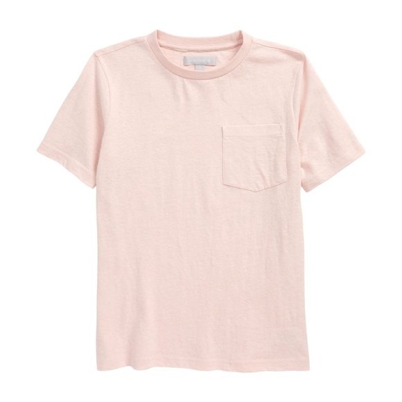 NORDSTROM Kids' Essential Pocket T-Shirt - Pink - NWT - Medium (8-10) - Picture 1 of 2